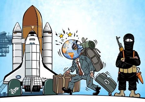 کاریکاتور:مهاجرت به مریخ برای فرار از جنگ 