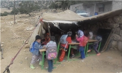 مدرسه بدون سقف دانش‌آموزان منطقه «شاهزاده عبدالله»+تصاویر